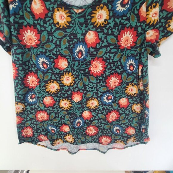 LulaRoe Women's Short Sleeve Knit Pullover Top Multi Colore Floral Size 3X - Picture 2 of 6